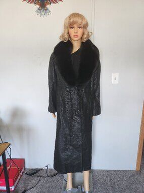 #783 Leather/fox fur coat